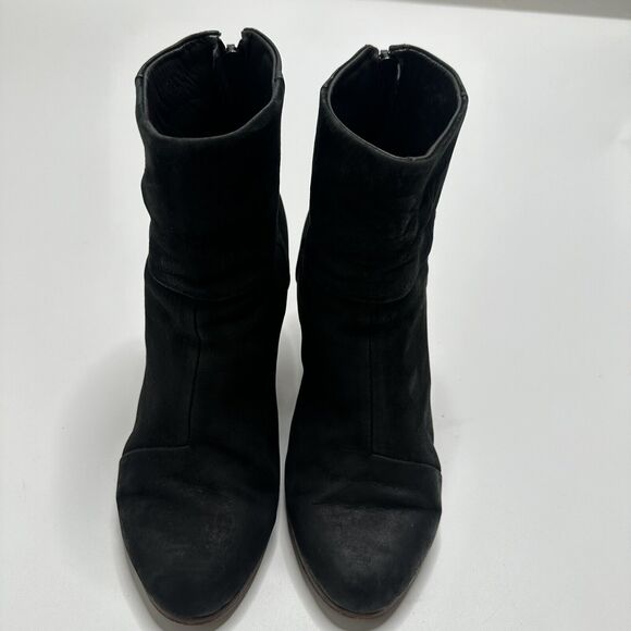 $500 Rag & Bone Classic Newbury Bootie Black Suede Leather 37 Sz 6.5/7 CELEBS!! - Picture 9 of 16